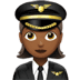 👩🏾‍✈️ woman pilot: medium-dark skin tone display on Apple